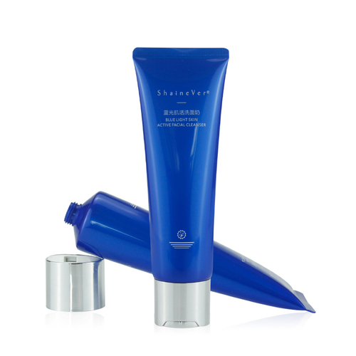 Blue 80-120ml Sliver Disc Cap Tube For Face Cleanser and Body Cream