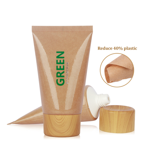 70-180ml Kraft Paper Plastic Cosmetic Tube With Screw Cap